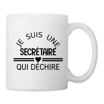 je suis une secrétaire qui déchire - Tasse - Weiß - Rechts