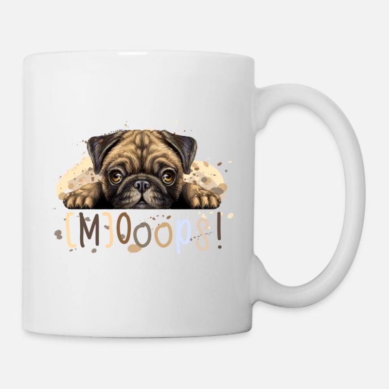Mops (Ooops!-Edition) - Tasse - Weiß