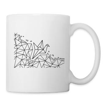 Grue en origami géométrique - Mug blanc - blanc - Droite