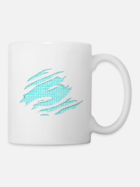 Binäre Zahlen Matrix - Tasse - Weiß