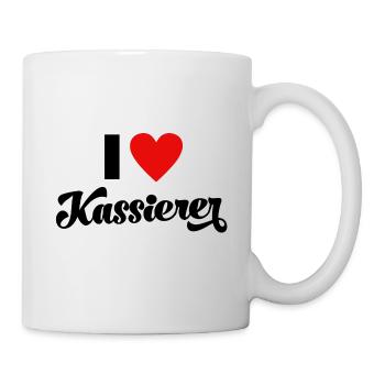 Kassierer Kassiererin Verkäufer Verkäuferin Kasse - Tasse - Weiß - Rechts
