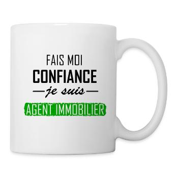 fais moi confiance je suis agent immobilier - Mug blanc - blanc - Droite