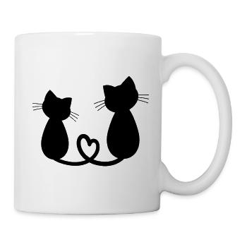 katzen liebe - Tasse - Weiß - Rechts