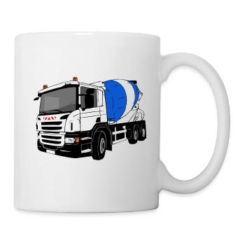 Betonmischerauto - Betonmischer LKW - Tasse - Weiß - Rechts