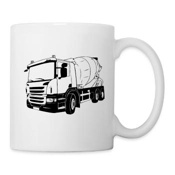 Betonmischerauto - Betonmischer LKW - Tasse - Weiß - Rechts