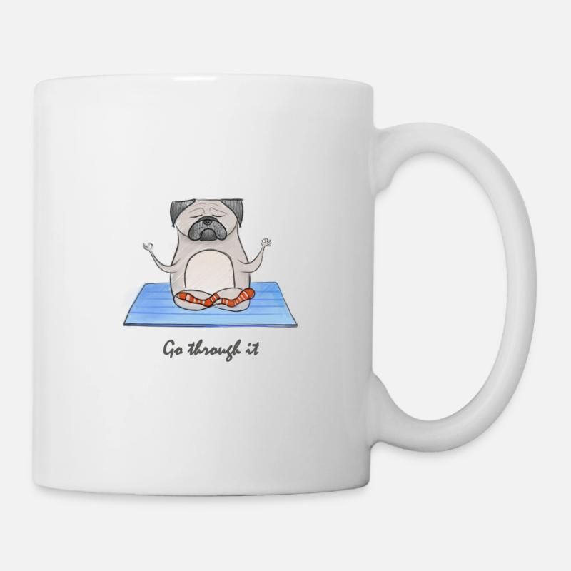 Yoga Mops - Tasse - Weiß