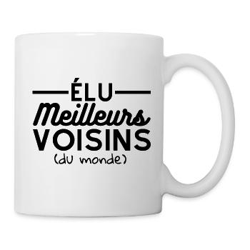 T shirt voisinage Élu meilleurs voisins du monde - Mug blanc - blanc - Droite
