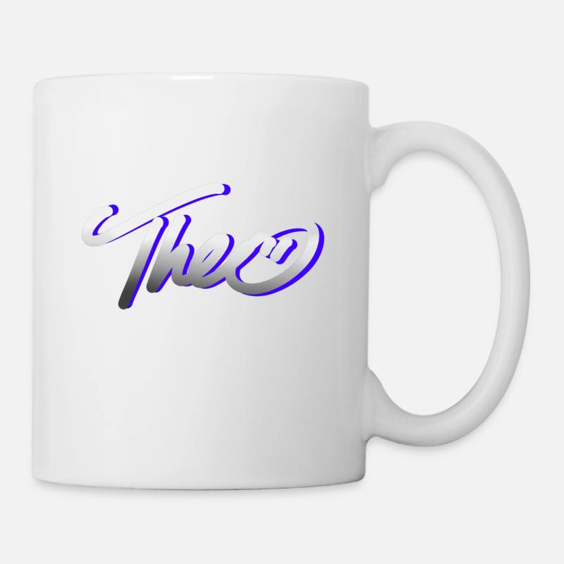 theo graffiti schrift - Mug blanc - blanc