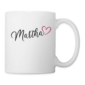 Martha Name Vorname Mädchenname mit Herz - Tasse - Weiß - Rechts