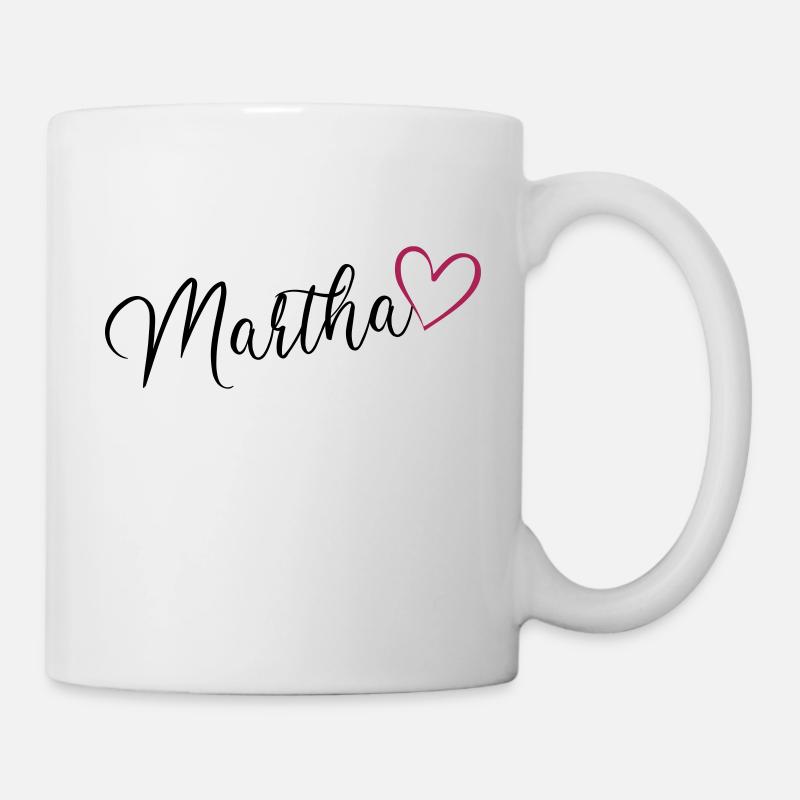 Martha Name Vorname Mädchenname mit Herz - Tasse - Weiß