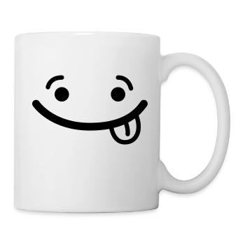 Smile Gesicht Zunge Witzig Lustig Grimasse - Tasse - Weiß - Rechts
