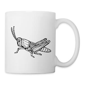 Grasshopper Acrididae Insect Black - Mug - white - Right