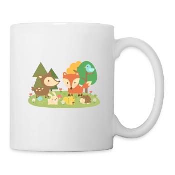 Niedliche Waldtiere - Tasse - Weiß - Rechts