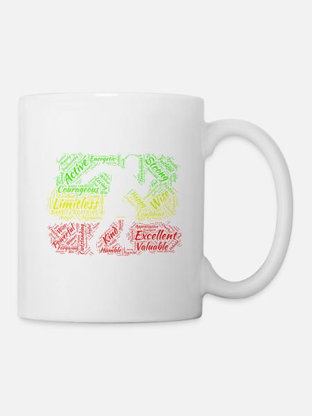 Homme noir - Mug blanc - blanc