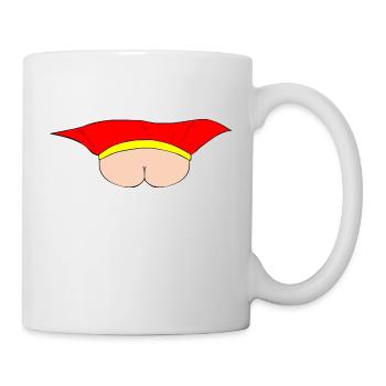 Flying Bum (Gesicht auf) - kein Text - Tasse - Weiß - Rechts