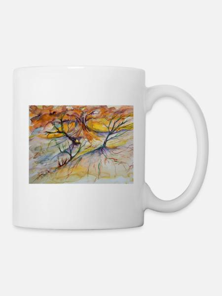 Beautiful motif with trees - Mug - white