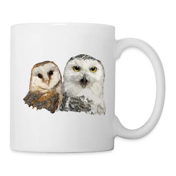 Schneeeule und Schleiereule - Tasse - Weiß - Rechts