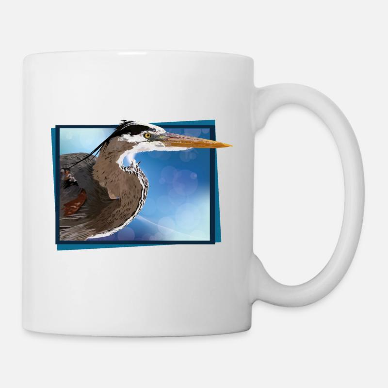 Blue heron - Mug - white