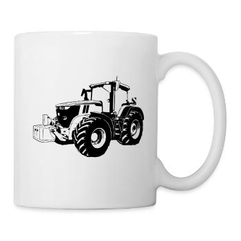 Traktor - Schlepper - Landwirt - Bauer - Tasse - Weiß - Rechts