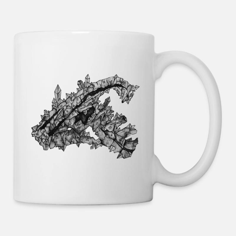 Parasaurolophus de Cristal Noir et Blanc - Mug blanc - blanc