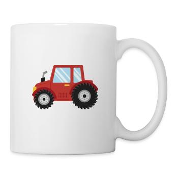 Rotes Traktor-Farmfahrzeug - Tasse - Weiß - Rechts