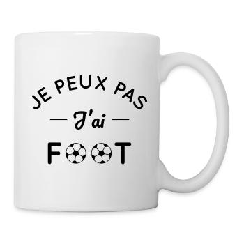 Je peux pas j'ai foot - Mug blanc - blanc - Droite