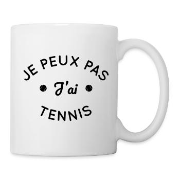 Je peux pas j'ai Tennis - Mug blanc - blanc - Droite