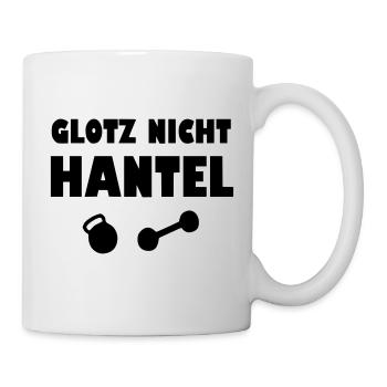 Glotz nicht hantel - Tasse - Weiß - Rechts