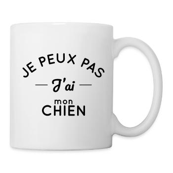 Je peux pas j'ai mon chien - Mug blanc - blanc - Droite