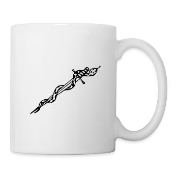 Snake wrapped around a sword - Mug - white - Right