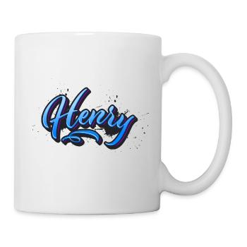 Henry First Name Name Name Tag Splash Graffiti - Mug - white - Right