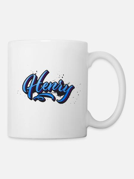 Henry Vorname Name Namenstag Splash Graffiti - Tasse - Weiß