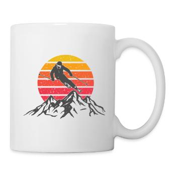 Ski sports d'hiver montagnes soleil - Mug blanc - blanc - Droite