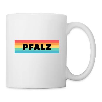 Pfalz Regenbogen mit Herz von PFALZstyle - Tasse - Weiß - Rechts