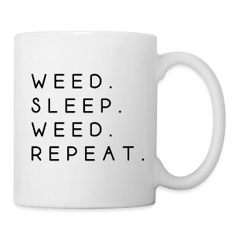 weed sleep weed repeat saying English - Mug - white - Right