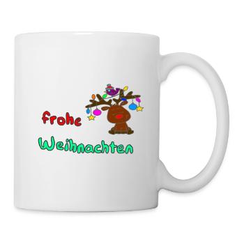 Rudolph wünscht frohe Weihnachten - Tasse - Weiß - Rechts