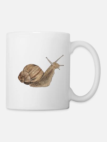 Schnecke Weinbergschnecke - Tasse - Weiß