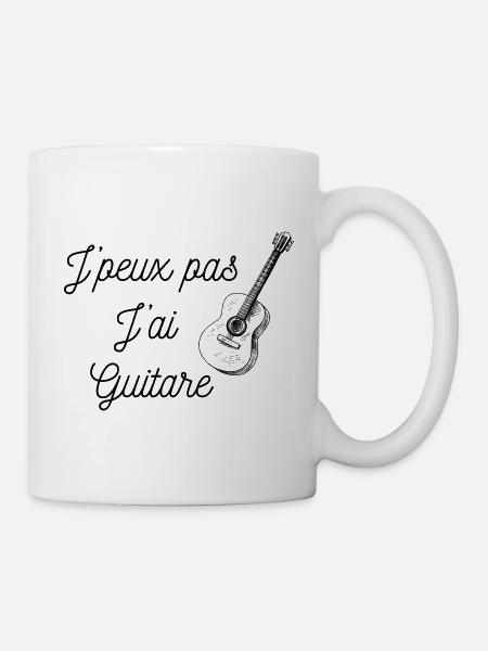 J peux pas j ai guitare idée cadeau humour - Mug blanc - blanc