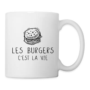 Les burgers c'est la vie cadeau drôle bouffe - Mug blanc - blanc - Droite