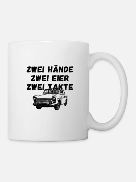 Zwei Hände Zwei Eier Zwei Takte Spruch - Tasse - Weiß