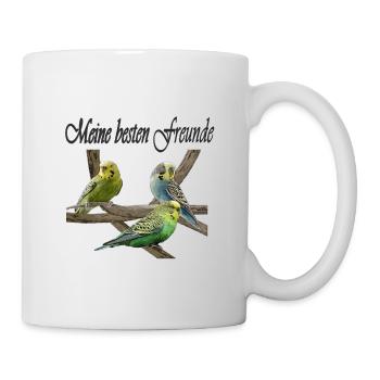 Wellensittiche - Tasse - Weiß - Rechts