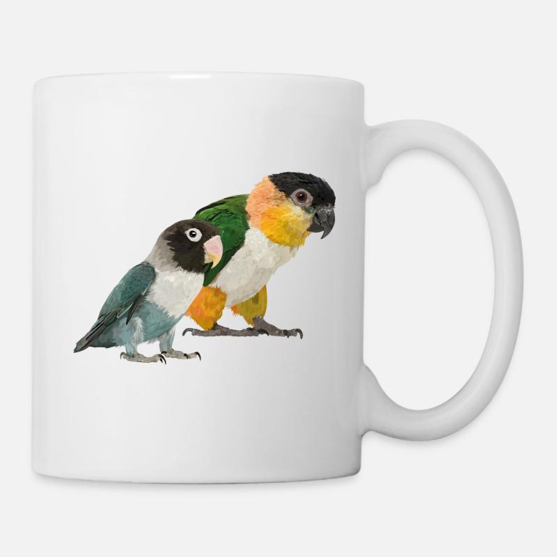Caique et Agapornis - Mug blanc - blanc