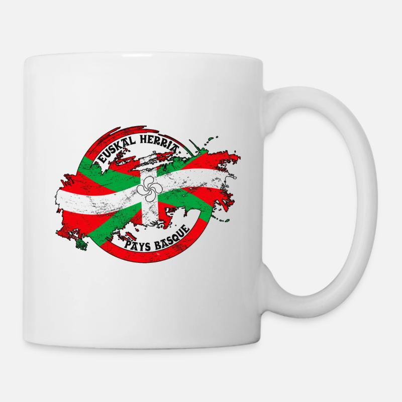 Ikurriña, drapeau du pays Basque - Mug blanc - blanc