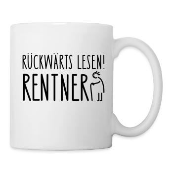 Rentner Lesen - Tasse - Weiß - Rechts