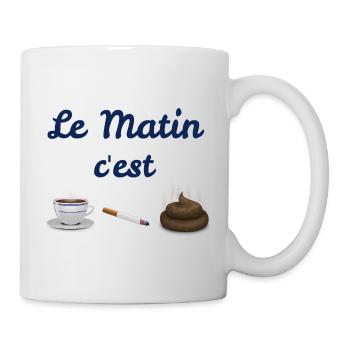 Le matin c'est...humour - Mug blanc - blanc - Droite