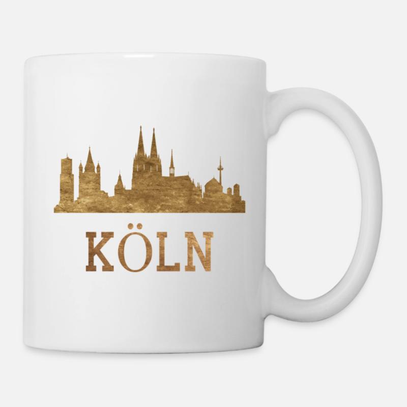 Cologne City Kölner Dom Stadt Köln Skyline German - Tasse - Weiß