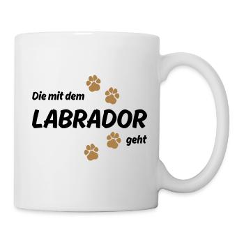 Die mit dem Labrador geht - Hundepfoten - Tasse - Weiß - Rechts