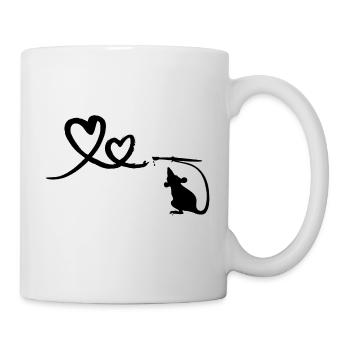 Rat with Brush Hearts Street Art - Mug - white - Right
