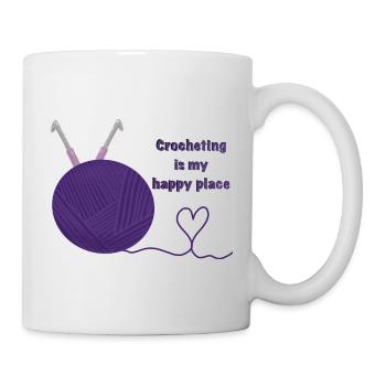 Häkeln ist mein glücklicher Ort - Tasse - Weiß - Rechts