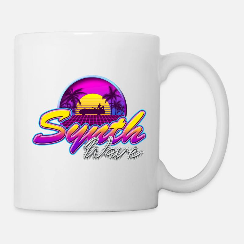 Synth-Wave Music Neon-Vibe Electrowave sunset - Mug - white